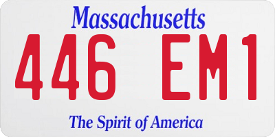 MA license plate 446EM1