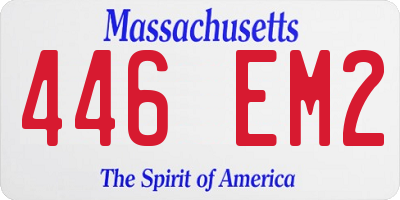 MA license plate 446EM2