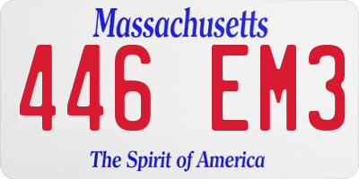 MA license plate 446EM3
