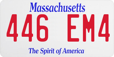 MA license plate 446EM4