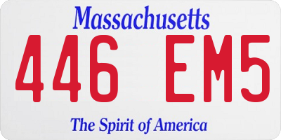 MA license plate 446EM5