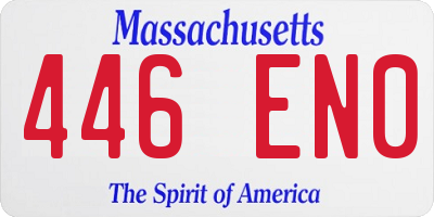 MA license plate 446EN0