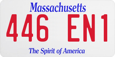 MA license plate 446EN1