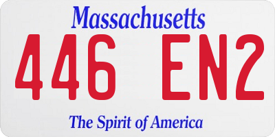MA license plate 446EN2