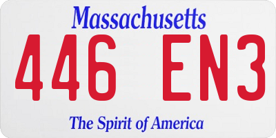 MA license plate 446EN3