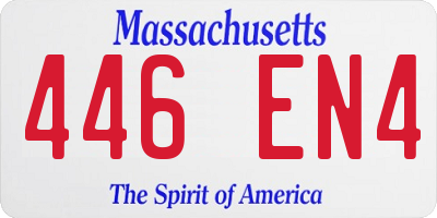 MA license plate 446EN4