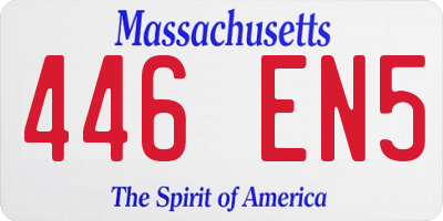 MA license plate 446EN5