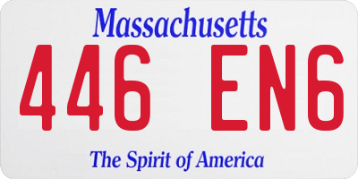 MA license plate 446EN6