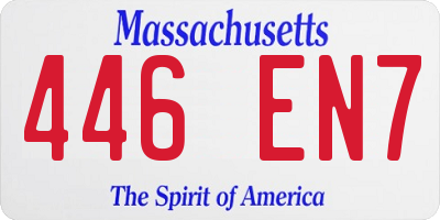 MA license plate 446EN7