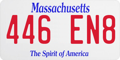 MA license plate 446EN8