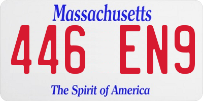 MA license plate 446EN9