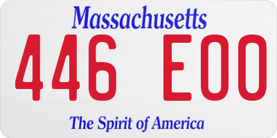 MA license plate 446EO0