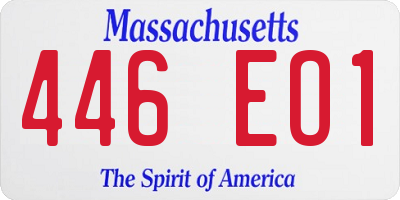 MA license plate 446EO1