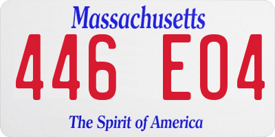 MA license plate 446EO4