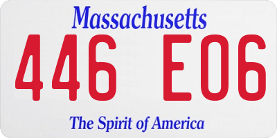 MA license plate 446EO6