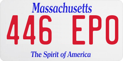 MA license plate 446EP0