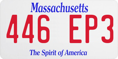 MA license plate 446EP3