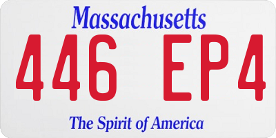 MA license plate 446EP4