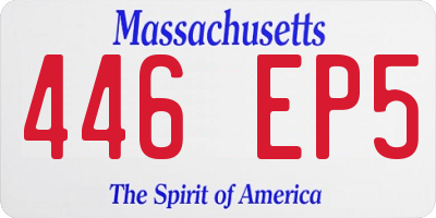 MA license plate 446EP5