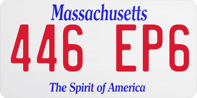 MA license plate 446EP6