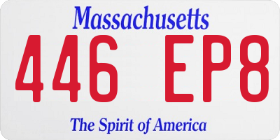 MA license plate 446EP8