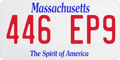 MA license plate 446EP9