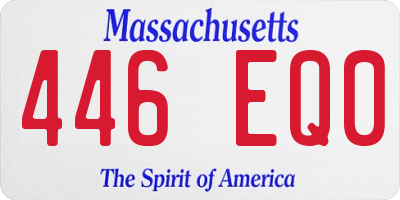 MA license plate 446EQ0