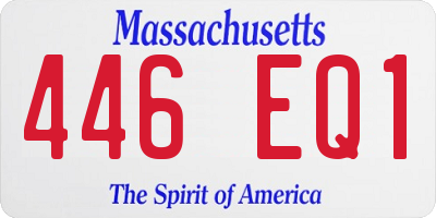 MA license plate 446EQ1