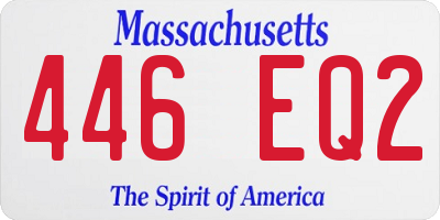 MA license plate 446EQ2