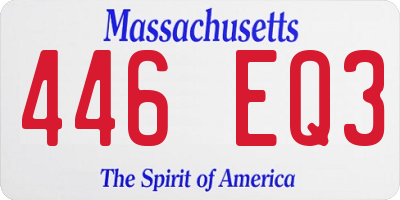 MA license plate 446EQ3