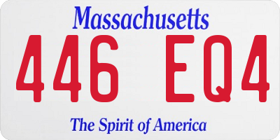 MA license plate 446EQ4