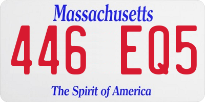 MA license plate 446EQ5