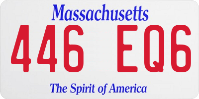 MA license plate 446EQ6