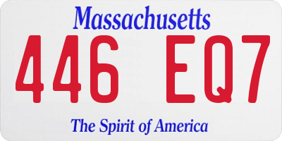 MA license plate 446EQ7