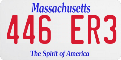 MA license plate 446ER3