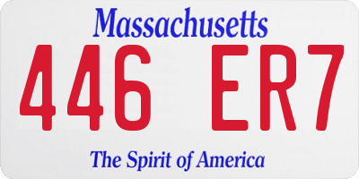 MA license plate 446ER7