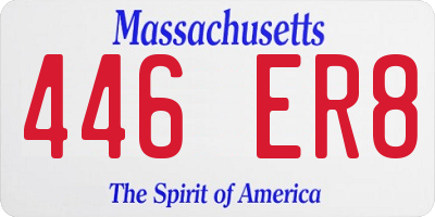 MA license plate 446ER8