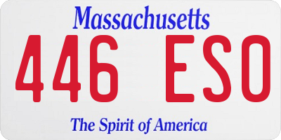 MA license plate 446ES0