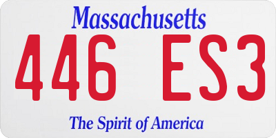 MA license plate 446ES3