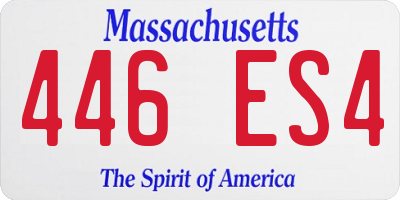 MA license plate 446ES4