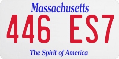 MA license plate 446ES7