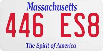 MA license plate 446ES8