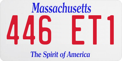 MA license plate 446ET1