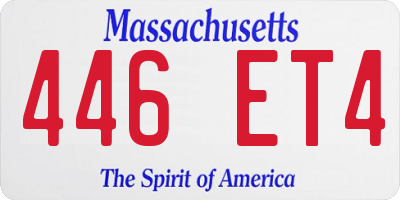 MA license plate 446ET4