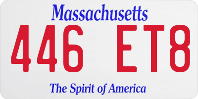 MA license plate 446ET8
