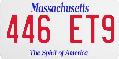 MA license plate 446ET9
