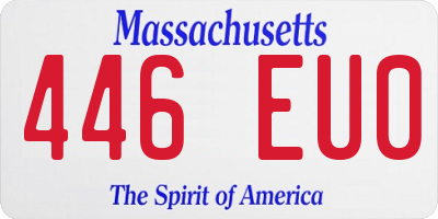 MA license plate 446EU0