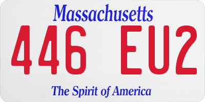MA license plate 446EU2