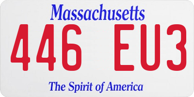 MA license plate 446EU3