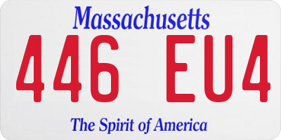 MA license plate 446EU4